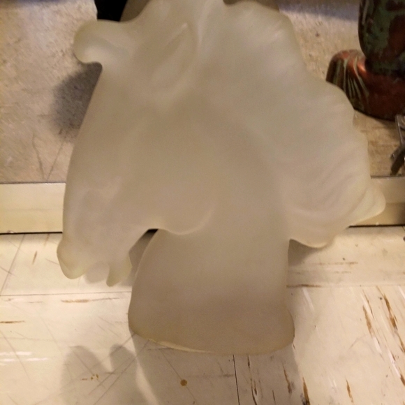 Frosted glass horse head